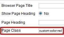 Configure the template color by Page Class Suffix